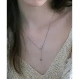 매장정품 PEARLY MORE 오벌 포인트 데일리 슬라이드 볼 목걸이_PM25N020SS