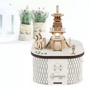 DIY 나무 모형 조립 키트 회전 우드 오르골 경주 다보탑 YM971
