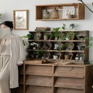 원목 찬장 컵보드 엔틱 다기장 우드 진열장 찻잔 그릇장 주방가구