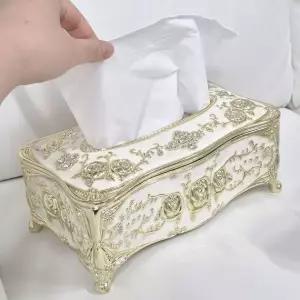 클래식 골드 장식 사각 티슈 케이스 휴지 티슈곽 호텔 휴지케이스