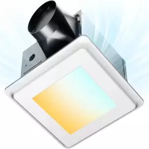 조명이 있는 아미코 욕실 배기 팬 110CFM 1.0 소네스 1000 LM 5CCT 천장 마운트 샤워 조절 가능한 통풍구