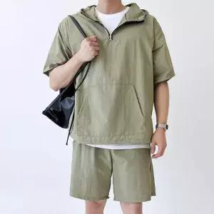 아노락 남자 트레이닝 세트 운동복 후드 여름 셋업