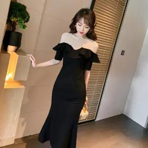 여성치마 봄여름 섹시 프릴넥 망사 배색 슬림핏 머메이드 원피스 심쿵직구