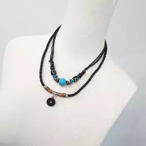 목걸이 원석 터키석 팬던트 엽전 매듭