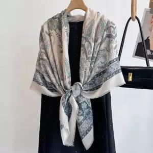 여성 부드럽고 섬세한 촉감 린넨 꽃나무 사각 숄 스카프 숄형스카프 마그네틱스카프