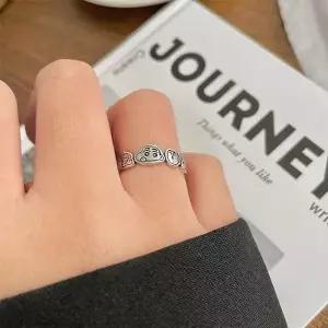 짱구 오픈 반지 프리사이즈 실버 쥬얼리 악세사리 애끼 새끼 링 반지 쓸데없는 친구 커플