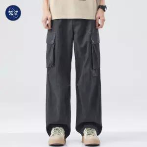 남자바지 캐주얼 긴바지 멀티포켓 와이드 치노팬츠 더티 빈티지 봄 일자 심쿵마켓