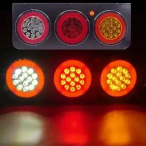 24V 차량용 LED 3구 테일램프 2개세트 데루등 후미등