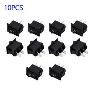 10 Pcs 자동 자동차 트럭 보트 라운드 로커 250V 3A 2 핀 ON/OFF 토글 SPST 스위치 로커 스위치 10x15mm