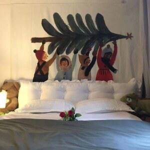 크리스마스 패브릭 성탄절 터 연말 시즌스그리팅 벽트리 분위기 풍경 산타 감성 귀여운