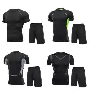 [셀러에이드]트레이닝복 슬림 반팔티 밴딩 반바지 세트 스포츠웨어