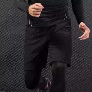 [셀러에이드]남자 허리밴딩 반바지 트레이닝팬츠 블랙 일상 홈웨어