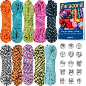 모노빈 마이크로 파라코드 2mm 10색 20FT 콤보 키트 지침 및 매력 포함 팔찌 랜야드 주얼리 제작용 u200B