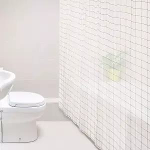 [셀러에이드]커튼 화이트 중 방수커튼 욕실커튼 체크 샤워