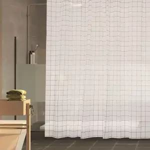 [셀러에이드]대 화이트 커튼 욕실커튼 체크 샤워 방수커튼