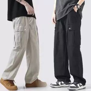 [셀러에이드]건빵 바지 남자 와이드 카고 바지 밴딩 면 건빵바지 워크팬츠