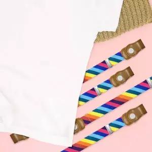 [셀러에이드]노버클 벨트 프리 패턴 무지개 무압박