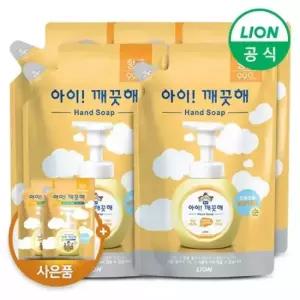 LION아이깨끗해 거품형 대용량 450ml 리필 5개 레몬 청포