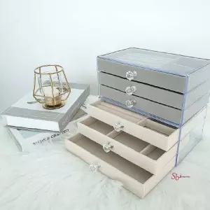 헨리제이에스 보석함 보관함 3단투명 쥬얼리케이스yza908