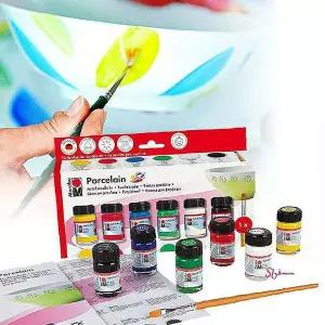 도자기 포 6색+붓 스타터세트 세라믹물감tuv167
