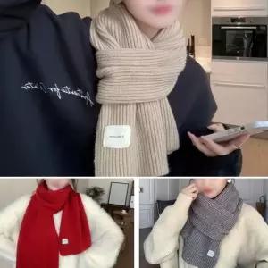 가을 겨울 포근한 목도리 뜨개 머플러 슬림 니트 남여공용 여성 남성 학생 깔창 핫팩 핫팩