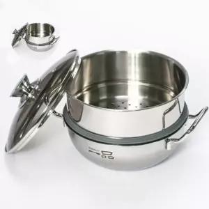 키친아트 찜냄비 찜솥 IH 스텐 찜통 찜기 2단 20cm