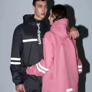 여성레인코트 우비 상하세트 퍼플 라이더 남녀공용