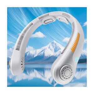 AUIIAH 휴대용 목 선풍기 충전식 웨어러블 개인용 냉기, 5단 속도, USB 배터리, 보호대가 있는 냉각기, 남성 여성, 스포츠, 정원 가꾸기, 가정, 야외, 여행, 캠핑을