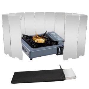 스토브 윈드스크린, 16판 알루미늄 윈드실드, 드로스트링 백 포함, 캠핑용, 부탄