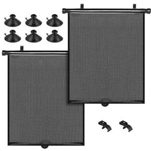 아기용 PLTCAT 2팩 자동차 햇빛 가리개 측면 창문, 롤러 차량용 차 창문용 보호 그늘 (표준-16''x18'')