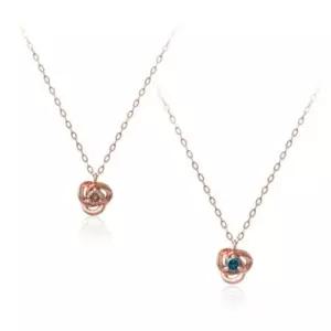 14K목걸이선물 로즈골드 플라워 1부 다이아몬드 목걸이 14K