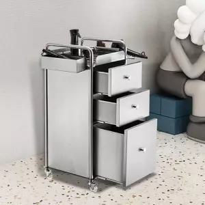 스텐 미용카트 바버샵 바퀴 정리대 메탈선반 미용