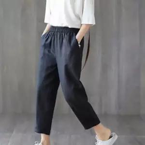 [라일리여성의류] Rly 여성 슬랙스 여름 배기핏 밴딩 팬츠 외출복 면바