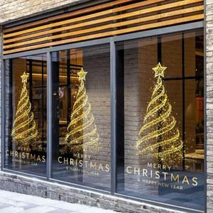 크리스마스 유리창 스티커 대형 가게 트리 부착 중형 창문스티커 정전기