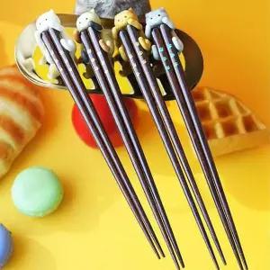 고양이 발도장 나무 젓가락 홀더 4개 세트 일식 저분 돈까스젓가락