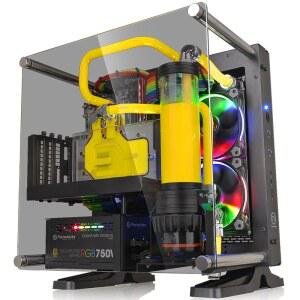 ITX TT pc 소형 미니 강화 오픈 섀시 수냉식 케이스 유리 컴퓨터