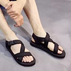 [RIZPICK]엑스 스트랩 버클 남녀공용 샌들 여름신발 검정 샌들