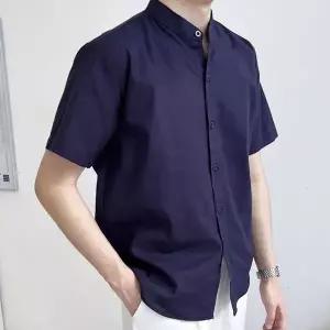 [RIZPICK]남성 헨리넥 린넨 셔츠 여름 반팔 남방 직장인 출근룩