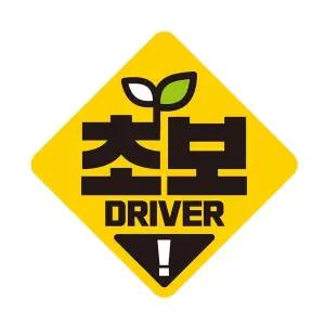 [셀러에이드]초보 DRIVER1 자석 반사 자동차스티커 19x19cm