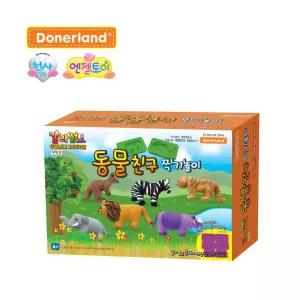 도너랜드 국내제조 칼라점토 55g 3색+동물 찍기+4종 도구+밀대+점토놀이용 패드 클레이 세트