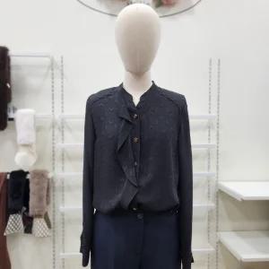 꼼빠니아차이나 브이넥 프린트 블라우스 CAEW9WRB040