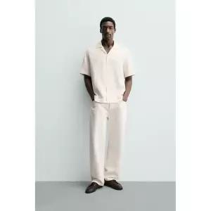 ZARA 지오메트릭 자카드 셔츠 - 크림