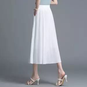 미에스틸로 여성용 치마 미디 롱 하계 하이웨스트 칼라 시폰 쉬폰 퓨어 맥시 ADOR2
