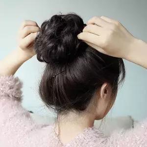 [셀러에이드]똥머리 가발 묶음가발 웨딩헤어 헤어뽕 당고머리