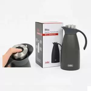 진공주전자 원터치 뚜껑 델키 스텐 보온 보냉 물병 식당 업소용 주전자 1.5리터