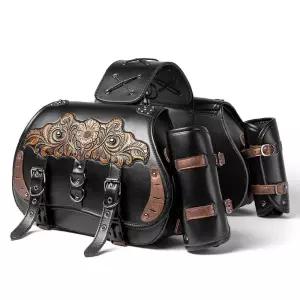 오토바이 가죽 사이드백 방수 리어백 새들백 바이크 클래식