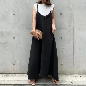 [라일리여성의류] Rly S57495 뷔스띠에 끈나시 민소매 롱 원피스