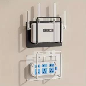 비 드릴링 벽걸이 라우터 브래킷 세련된 화이트 캐스트 다리미 다목적 보관 랙 쉬운 설치