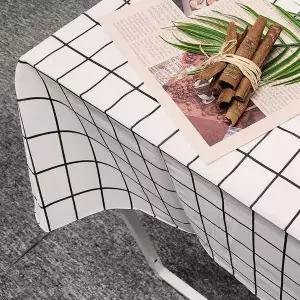 체크 식탁보 테이블보 M 방수 테이블보 화이트