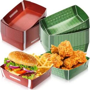 Sawysine 36 팩 축구 파티 테일게이트 생일 장식용 대형 접시 5파운드 종이 서빙 트레이 나초스 푸드 보트